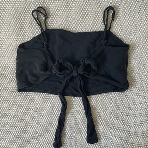 BRANDY MELVILLE - Black Tie Up Open Back Crop Top
